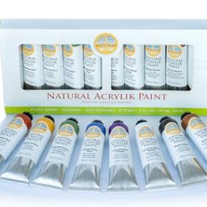 Earth Colors Acrylic Paint Set - 8 Non Toxic Colors
