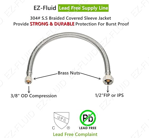 EZ-Fluid 30" Water Hose Connector Supply Line - Image 4