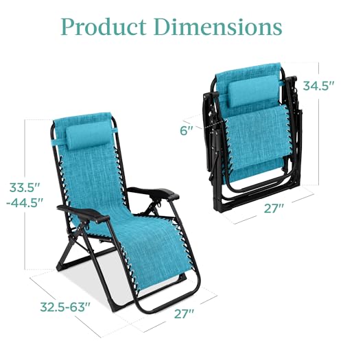 Oversized Zero Gravity Chair with Tray, Blue - Image 2