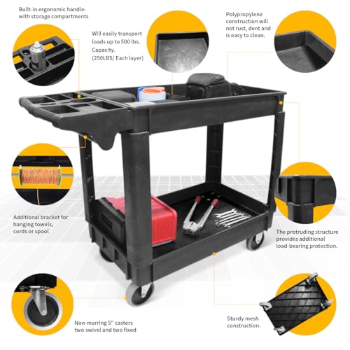 MaxWorks 80855 500-lb Utility Cart with Trays - Image 5