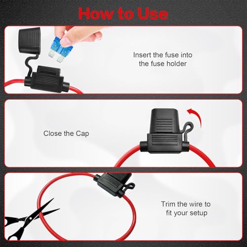 5-Pack 12V Waterproof Fuse Holders with 50 Fuses - Image 4