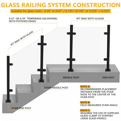 Glass Railing Post 33.46" Stainless Steel - Image 6