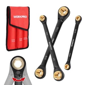 WORKPRO 3-Piece Reversible Ratcheting Wrench Set