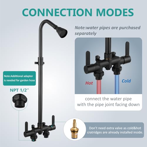 Outdoor Shower Kit with Brass Showerhead - Image 6