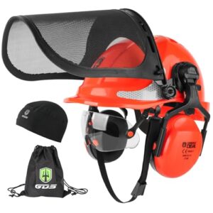 GREEN DEVIL Chainsaw Safety Helmet with Visor