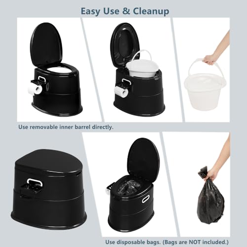 VINGLI Portable Toilet with Detachable Bucket - Image 6