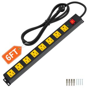 8 Outlet Surge Protector Power Strip 6FT