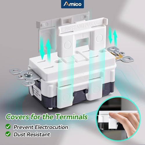 Amico 6 Pack 15A GFCI Outlet with LED - Image 4