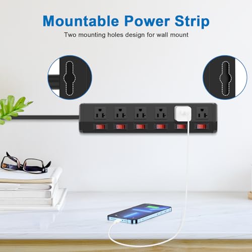 CCCEI Power Strip with 6 Outlets, Switches - Image 5