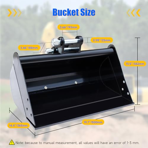 DANWIWEE Mini Excavator 20" Flat Bucket - Image 2