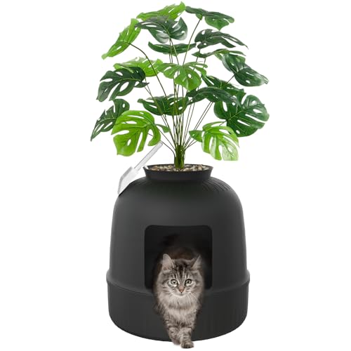 Lifewit Cat Litter Box with Faux Plant