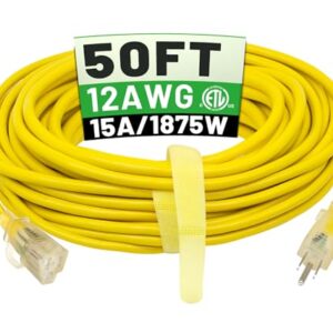 POWGRN 50ft 12/3 Outdoor Extension Cord