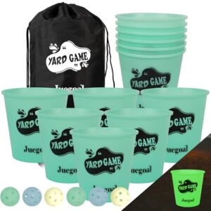 Glow in Dark Yard Toss Game 12 Buckets 6 Balls