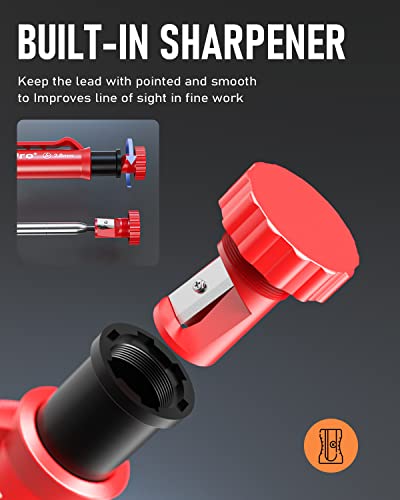 Nicpro Carpenter Pencil Set with Sharpener - Image 4