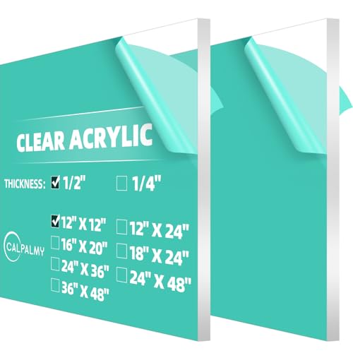 CALPALMY 1/2" Acrylic Sheets - 12" x 12"