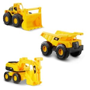 7" Dump Truck, Loader & Excavator Toy Set