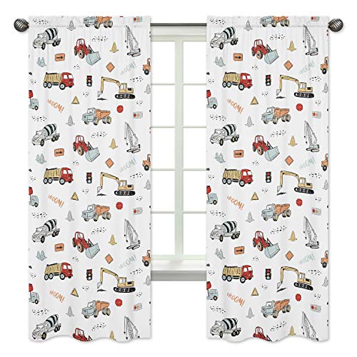 Construction Truck Curtain Panels Set of 2