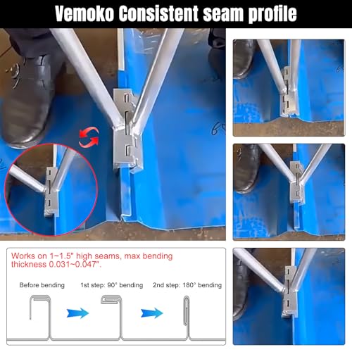 VEMOKO 2-in-1 Hand Seamers for Roofing - Image 3