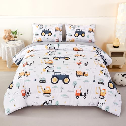 5-Piece White Twin Comforter Set for Kids
