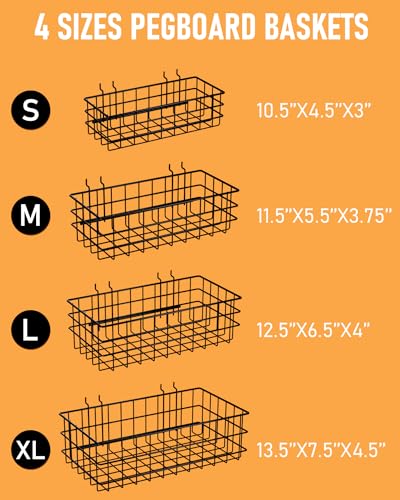 4 Pack Pegboard Baskets for Organizing Tools - Image 5