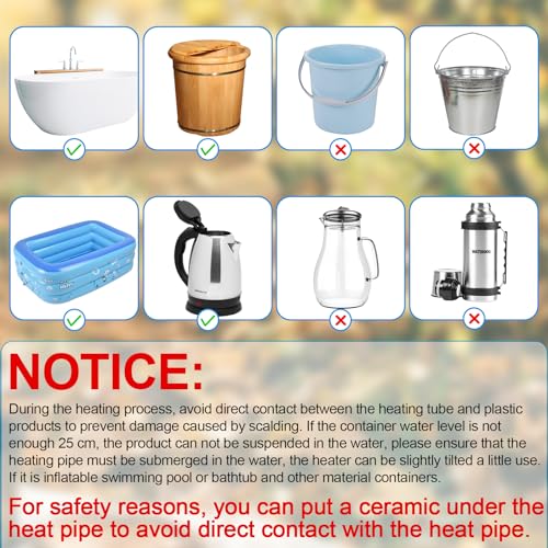 Portable 1000W Immersion Water Heater 10in - Image 2