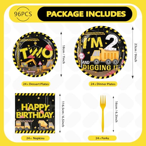Construction 2nd Birthday Party Supplies Set - Image 3