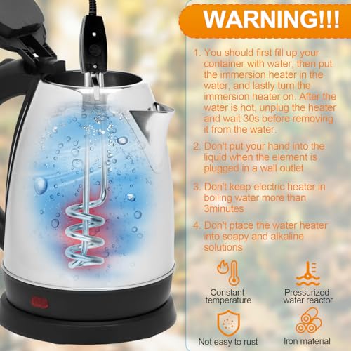 Portable 1000W Immersion Water Heater 10in - Image 3