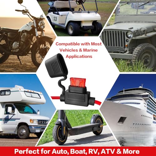 5-Pack 12V Waterproof Fuse Holders with 50 Fuses - Image 6