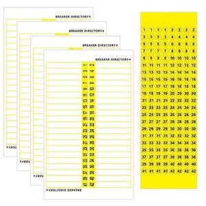 Electrical Panel Breaker Directory Sticker - Yellow
