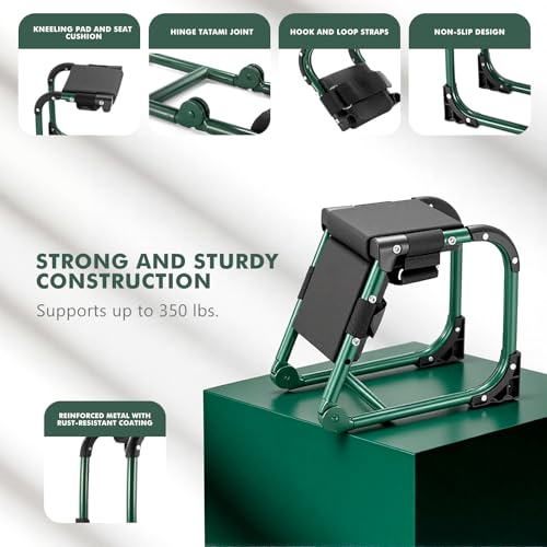 Tcoivs 2-in-1 Foldable Garden Kneeler - Image 3