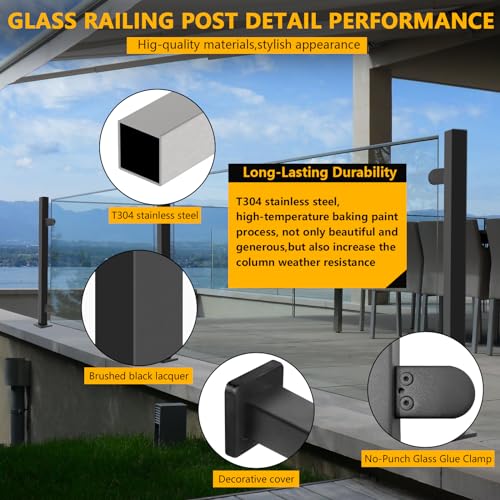 Glass Railing Post 33.46" Stainless Steel - Image 3