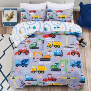 Boys Construction Car Full Comforter Set