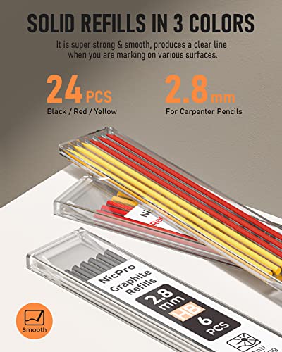 Nicpro Carpenter Pencil Set with Sharpener - Image 5