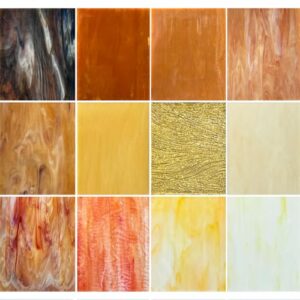 ILLUCKAI 12 Mixed Amber Stained Glass Sheets
