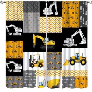 Kids Construction Vehicles Blackout Curtains 42x45