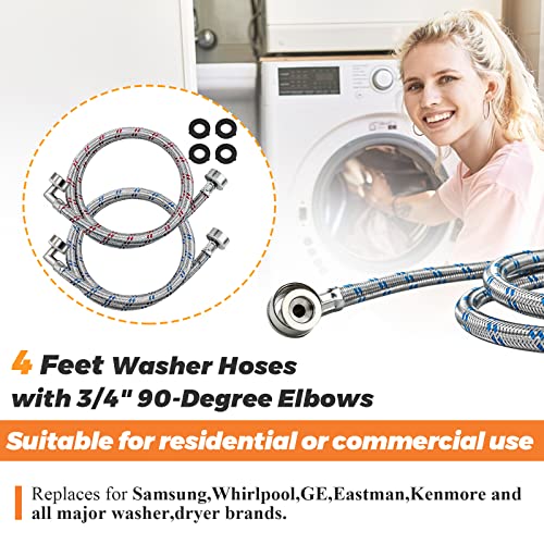 4FT Stainless Steel Washer Hoses with Elbows - Image 6