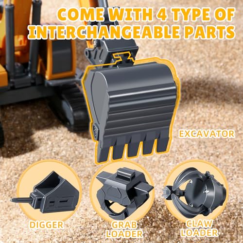Construction Toy Set with Excavator, Crane, Truck - Image 5