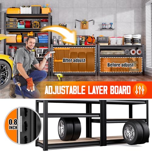 71"H 35"W Heavy Duty 5-Tier Shelves - Image 4