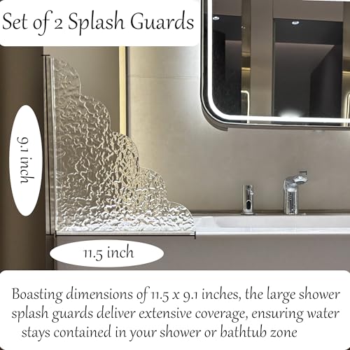MIOIO Acrylic Shower Splash Guards, 2-Pack - Image 2