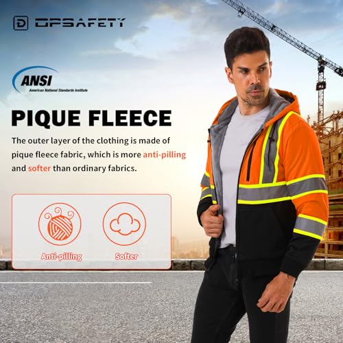 DPSAFETY Men's Hi-Vis Hoodie, XL - Image 5