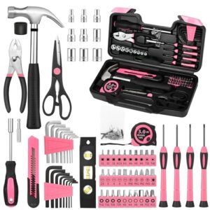 144-Piece Pink Tool Kit for Home Repair