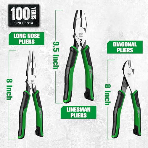 SK Pliers Set: 3 Pieces with Pouch - Image 3