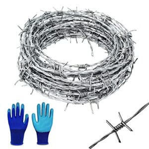 YAGJIA 50 Ft Barbed Wire, 18 Gauge