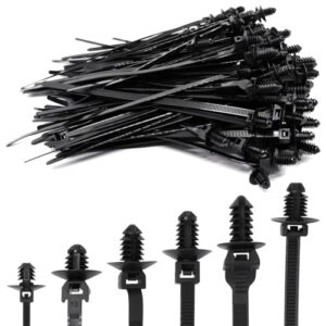 SWZHAI 120 PCS Nylon Push Mount Cable Ties