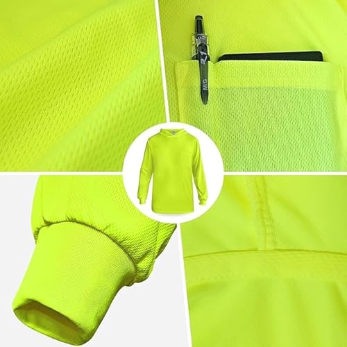 L&M Hi Vis Long Sleeve T-Shirt with Hood - Image 4