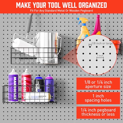 HORUSDY Pegboard Bins and Baskets 4 Pack - Image 3