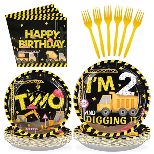 Construction 2nd Birthday Party Supplies Set