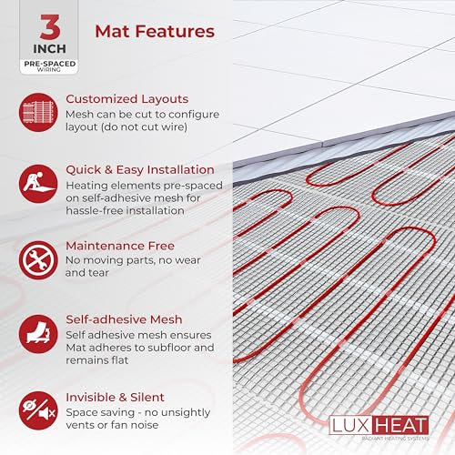LuxHeat 60sqft Floor Heating Mat Kit - Image 4