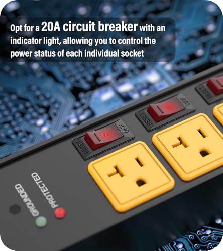 Heavy Duty Surge Protector Power Strip 20A - Image 4