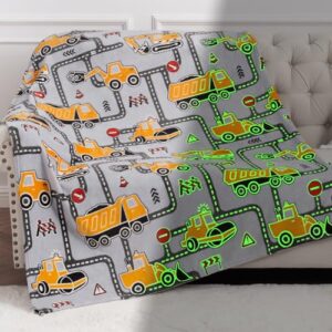 Glow in the Dark Excavator Throw Blanket